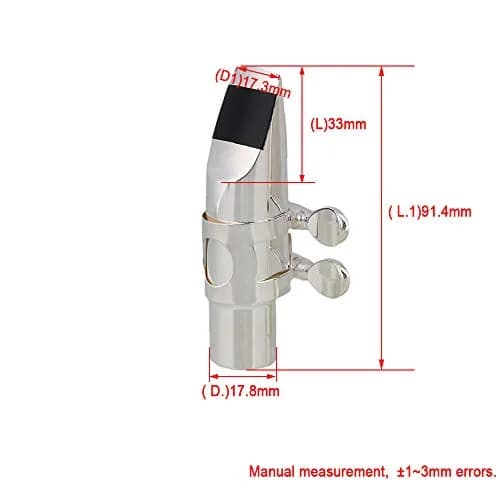 Yibuy Silver Brass #6 E-flat Alto Saxophone Mouthpiece with Cap Ligature | Balanced Tone for Professionals & Beginners thumbnail 4