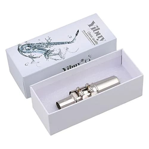 Yibuy Silver Brass #6 E-flat Alto Saxophone Mouthpiece with Cap Ligature | Balanced Tone for Professionals & Beginners thumbnail 6