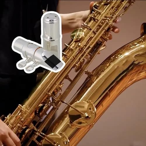 Yibuy Silver Brass #6 E-flat Alto Saxophone Mouthpiece with Cap Ligature | Balanced Tone for Professionals & Beginners thumbnail 2