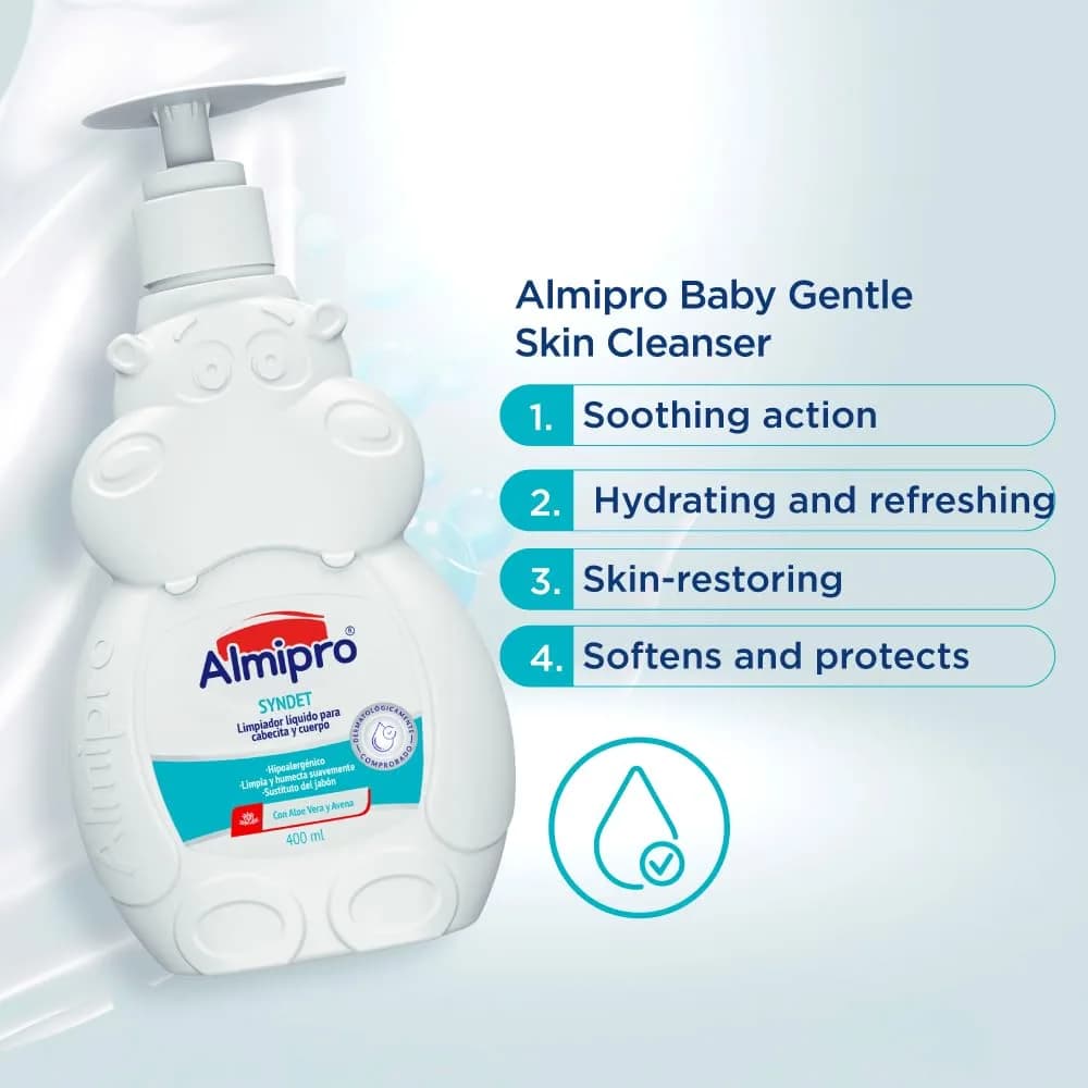 almipro Syndet Baby Hair and Body Wash with Oatmeal and Aloe Vera 400ml (14 Fl Oz) | Gentle Soap-Free Cleanser for Sensitive Skin - view 5