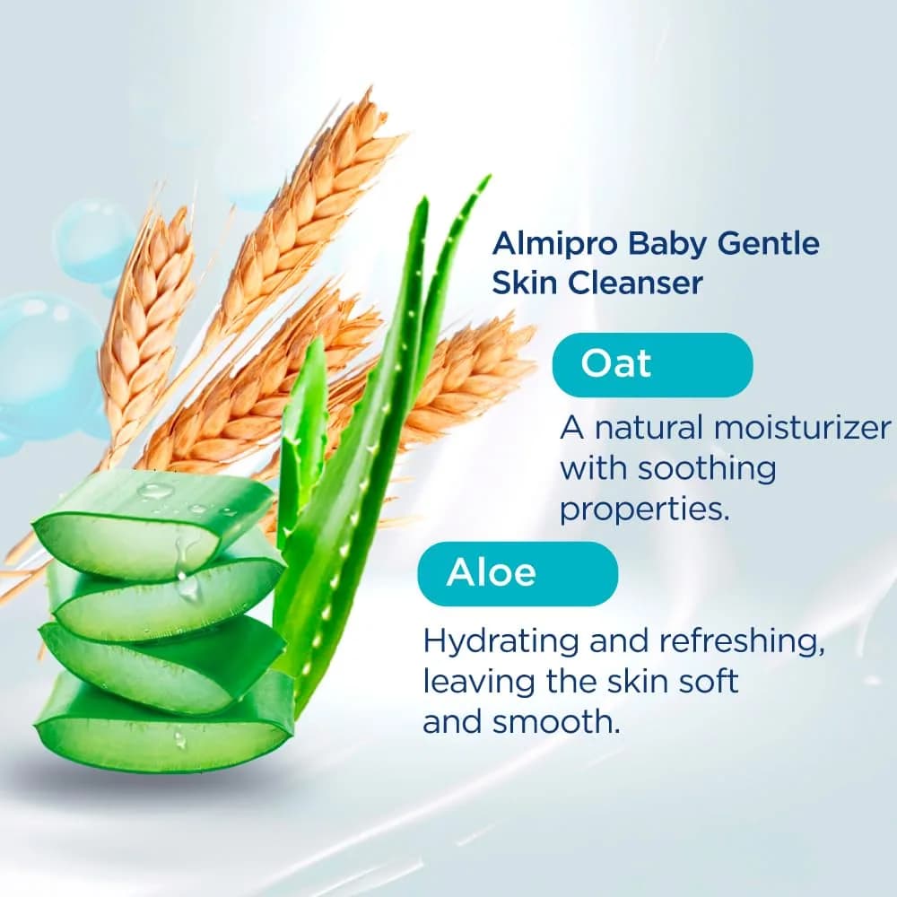almipro Syndet Baby Hair and Body Wash with Oatmeal and Aloe Vera 400ml (14 Fl Oz) | Gentle Soap-Free Cleanser for Sensitive Skin - view 6