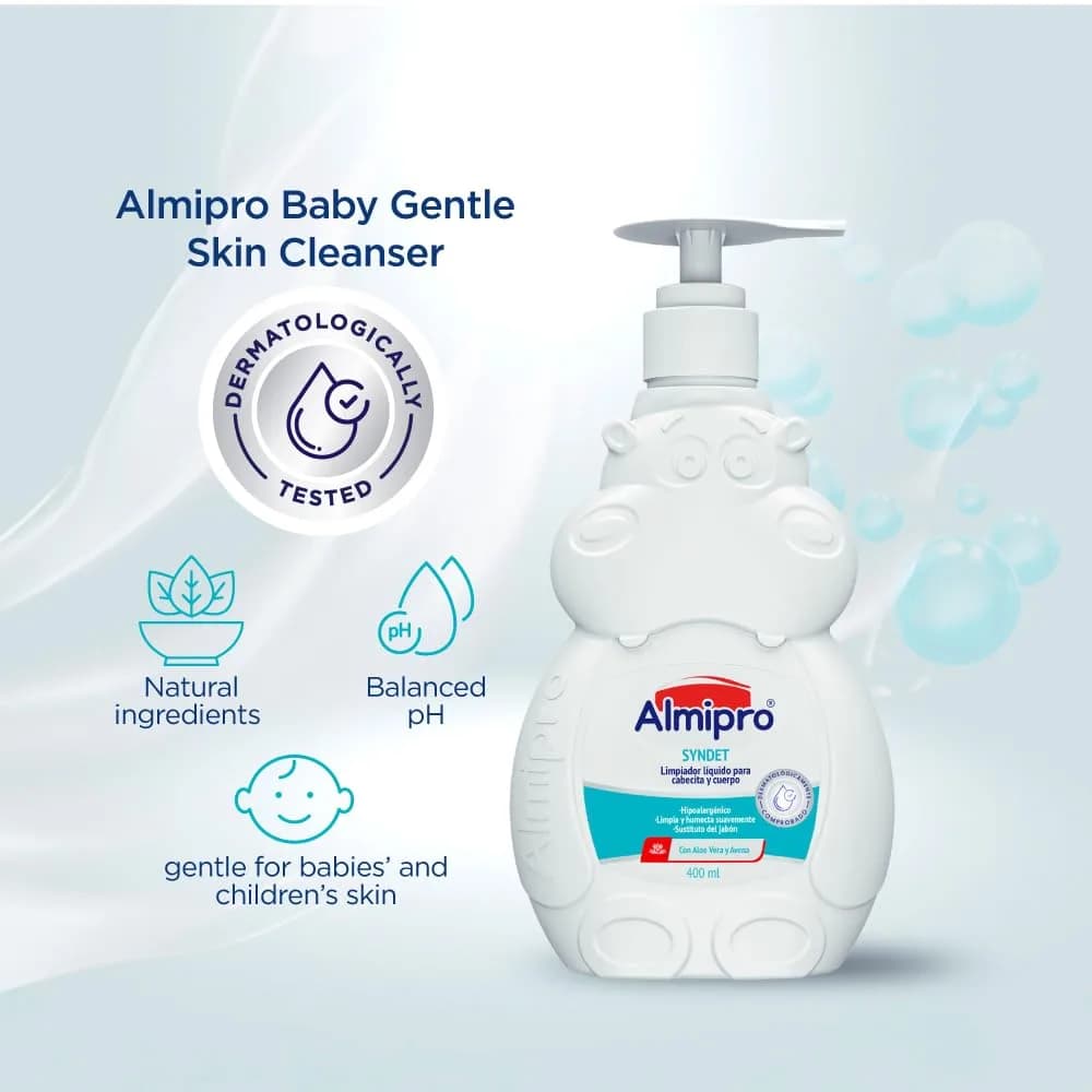 almipro Syndet Baby Hair and Body Wash with Oatmeal and Aloe Vera 400ml (14 Fl Oz) | Gentle Soap-Free Cleanser for Sensitive Skin - view 7