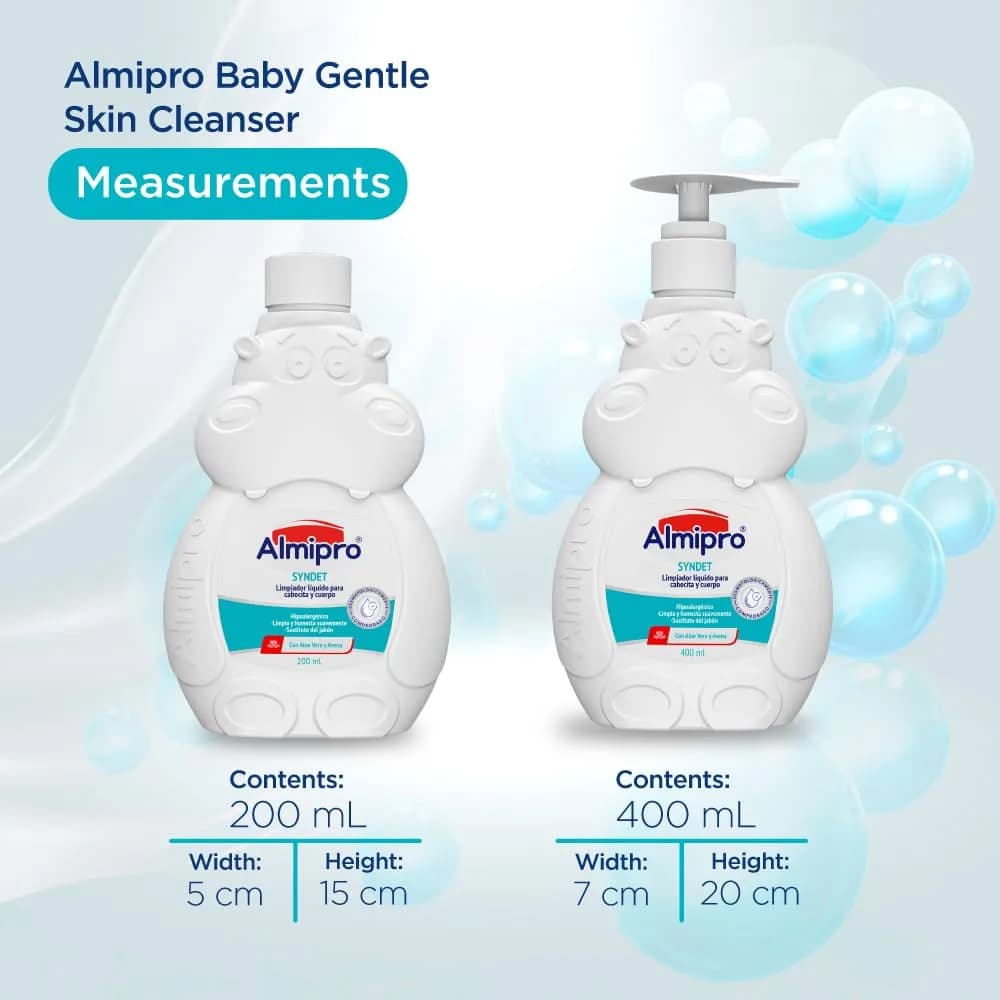 almipro Syndet Baby Hair and Body Wash with Oatmeal and Aloe Vera 400ml (14 Fl Oz) | Gentle Soap-Free Cleanser for Sensitive Skin - view 9