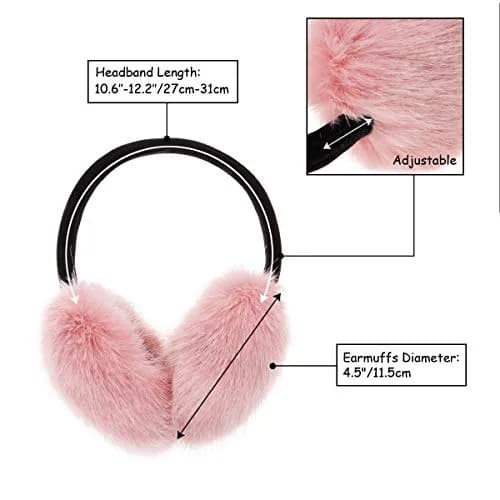 ZLYC Women Girls Winter Faux Fur Earmuffs Pink | Adjustable & Soft for Cold Weather thumbnail 8