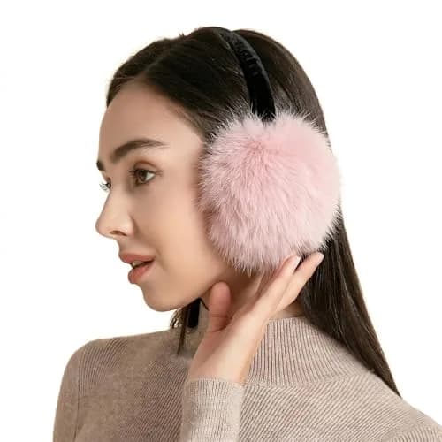 ZLYC Women Girls Winter Faux Fur Earmuffs Pink | Adjustable & Soft for Cold Weather thumbnail 3