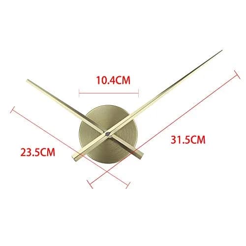 Timelike Gold 3D Clock Hands for Wall Clocks 23.5cm x 31.5cm | DIY Art Decor Quartz Mechanism thumbnail 3