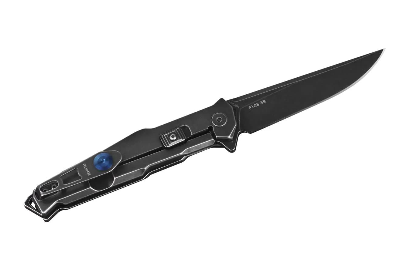 Ruike P108-SB Folding Knife 3.5" Drop Point Blade | Tactical Pocket Knife for Men & Women — P108-Black