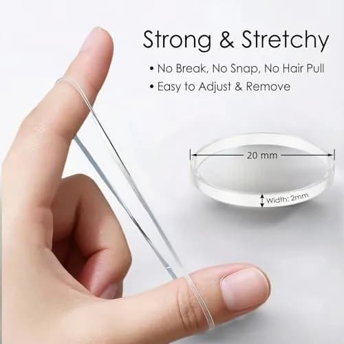 EAONE Clear Elastic Hair Rubber Bands, 1500pcs | No Damage Tiny Hair Ties for Women Girls, 20mm Diameter thumbnail 2