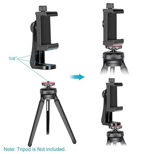 NEEWER Smartphone Holder Phone Tripod Mount Compatible with iPhone Android | 360° Rotation & Detachable Clip thumbnail 3