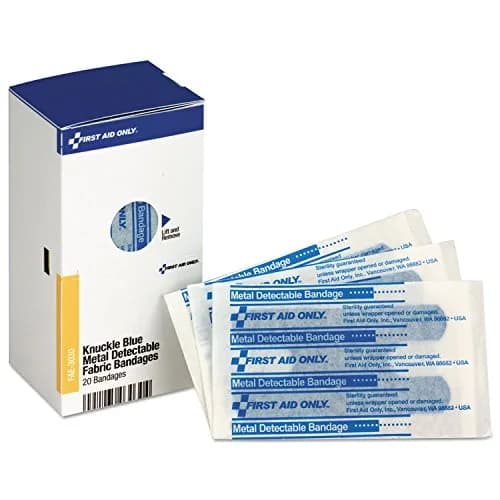 First Aid Only FAE-3030 SmartCompliance Refill Blue Metal Detectable Knuckle Bandages | Latex-Free, 20 Count thumbnail 1