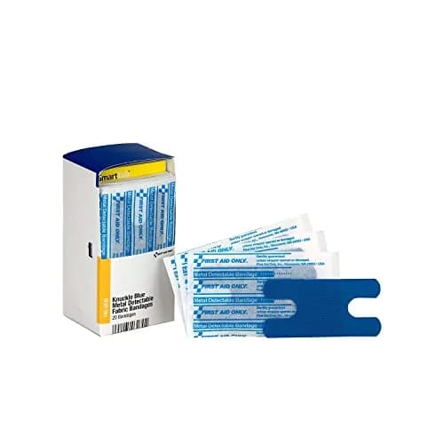 First Aid Only FAE-3030 SmartCompliance Refill Blue Metal Detectable Knuckle Bandages | Latex-Free, 20 Count thumbnail 2