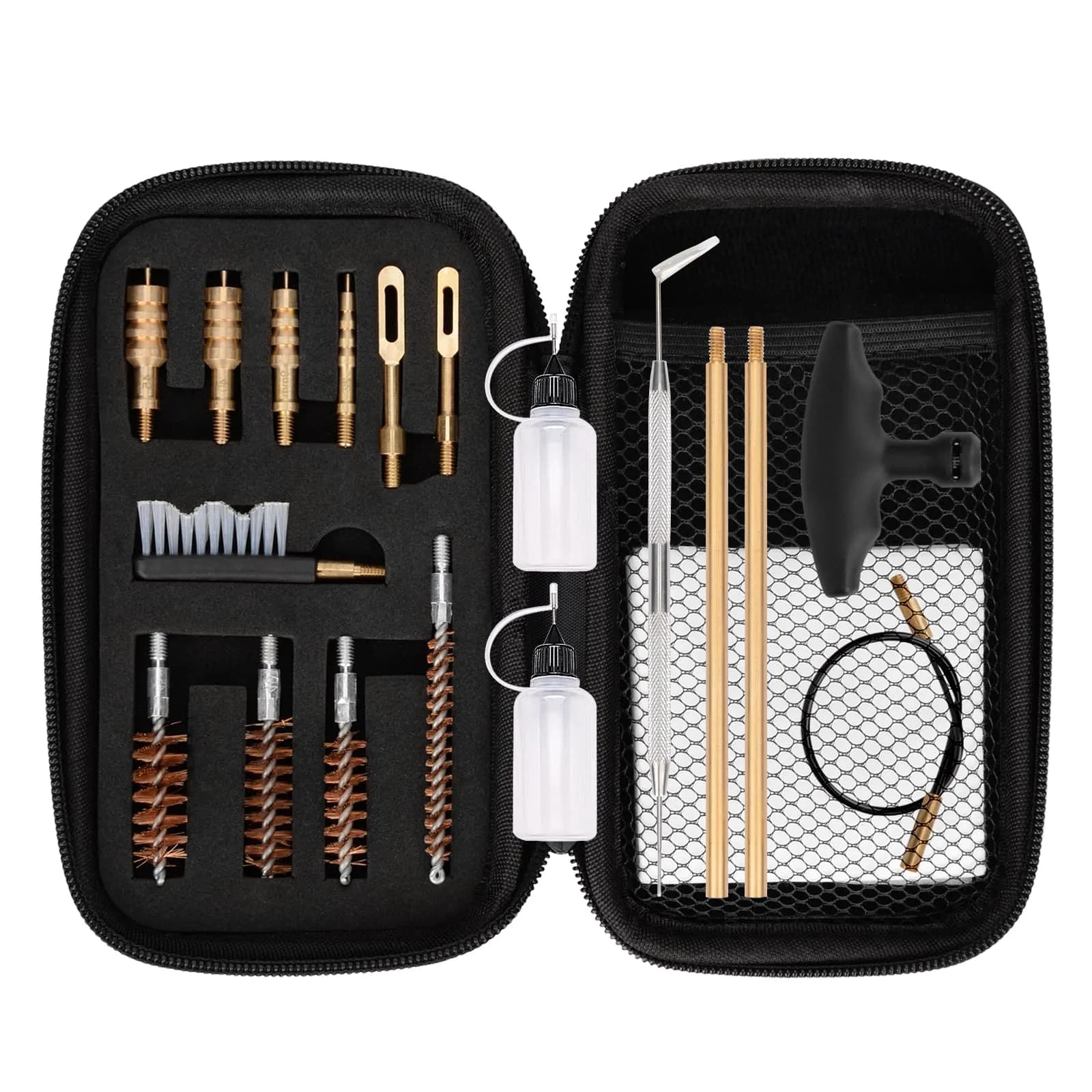 BOOSTEADY Universal Handgun Cleaning kit .22,.357,.38,9mm,.45 Caliber Pistol Cleaning Kit Bronze Bore Brush and Brass Jag Adapter thumbnail 1
