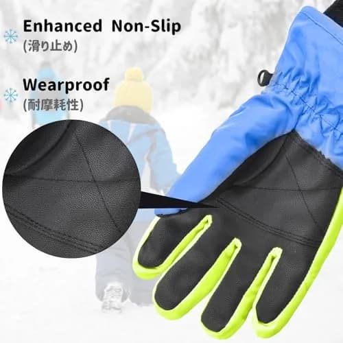 Azarxis Kids Winter Ski Gloves Waterproof Snow Glove for Children 9-12 Years Old | Bright Colors & Windproof Fit thumbnail 2