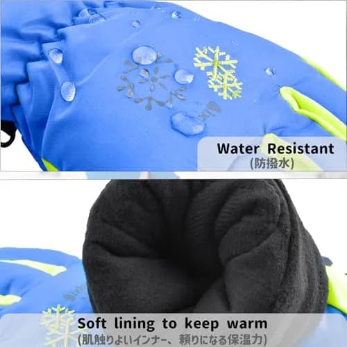 Azarxis Kids Winter Ski Gloves Waterproof Snow Glove for Children 9-12 Years Old | Bright Colors & Windproof Fit thumbnail 3