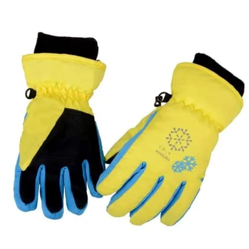 Azarxis Kids Winter Ski Gloves Waterproof Snow Glove for Children, Snowboarding, Sledding (6-8 Years Old, Yellow) | Bright, Warm & Durable thumbnail 1