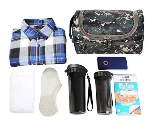 Vercord Mens Toiletry Bag Wash Travel Small Shaving Dop Kit Shower Bathroom Ditty Hygiene Bag Camo Mosaic | Water-Resistant & Portable thumbnail 6