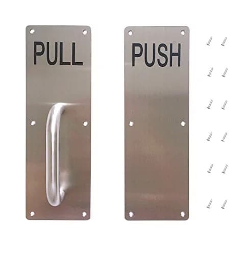 Aimyoo Stainless Steel Door Handle, Pull & Push Plate 11.8" x 3.2" | Corrosion-Resistant Commercial Handle thumbnail 1