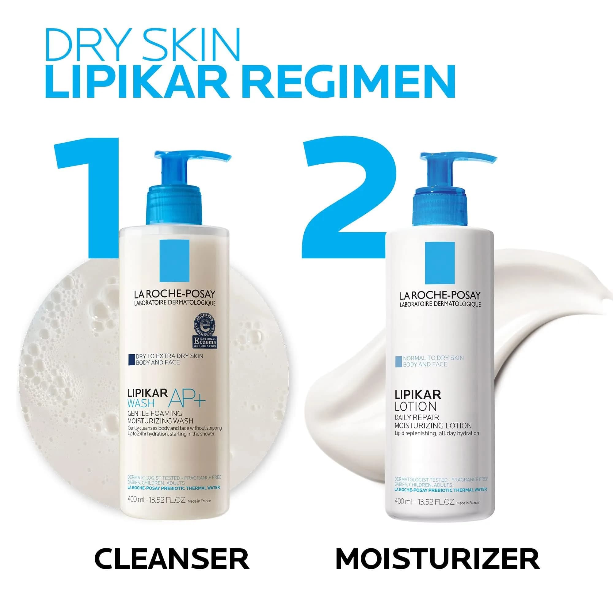 La Roche-Posay Lipikar Moisturizing Body Lotion for Dry Skin 400ml (13.5 Fl Oz) | Daily Hydration Accepted by National Eczema Association - view 6