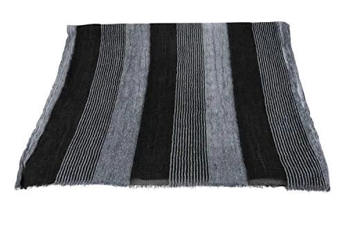 GERINLY Cotton-Linen Men Scarves Stripe Crinkle 75cm x 180cm | Reversible Summer Wrap for Travel & Casual Wear thumbnail 6