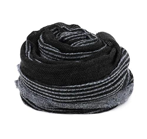 GERINLY Cotton-Linen Men Scarves Stripe Crinkle 75cm x 180cm | Reversible Summer Wrap for Travel & Casual Wear thumbnail 7