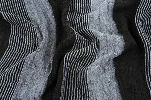 GERINLY Cotton-Linen Men Scarves Stripe Crinkle 75cm x 180cm | Reversible Summer Wrap for Travel & Casual Wear thumbnail 8
