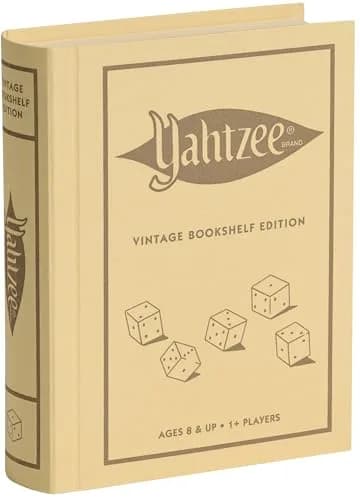 WS Game Company Yahtzee Vintage Bookshelf Edition Classic Dice Game Set | Elegant Decor & Fun thumbnail 1