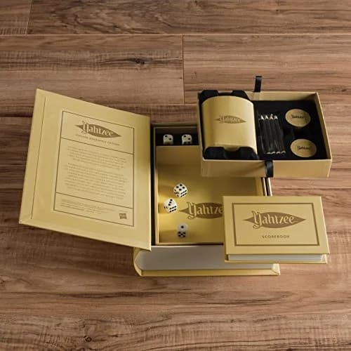 WS Game Company Yahtzee Vintage Bookshelf Edition Classic Dice Game Set | Elegant Decor & Fun thumbnail 5