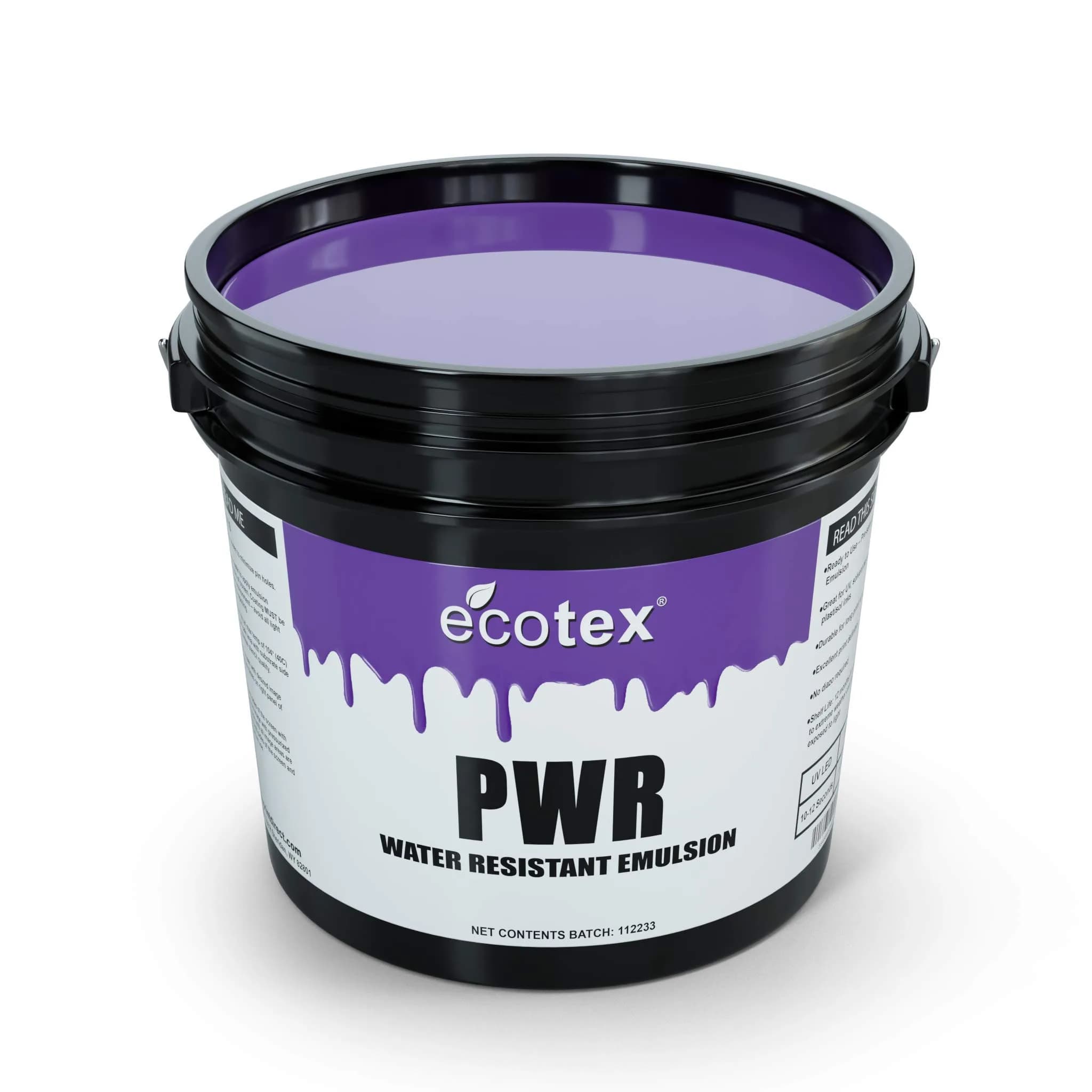 Ecotex® PWR Screen Printing Emulsion - 128 Fl Oz | Water & Plastisol Ink Ready, Ultra-Fast, Durable, Made in USA — 128 Fl Oz