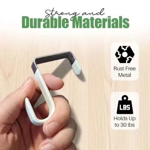 Evelots Over the Door Hooks, 2 Pack Heavy Duty Coat, Hat & Towel Hangers | Rust-Resistant Stainless Steel, Fits Doors up to 2 Inches Thick thumbnail 5