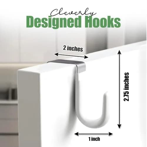Evelots Over the Door Hooks, 2 Pack Heavy Duty Coat, Hat & Towel Hangers | Rust-Resistant Stainless Steel, Fits Doors up to 2 Inches Thick thumbnail 6