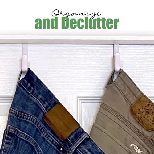 Evelots Over the Door Hooks, 2 Pack Heavy Duty Coat, Hat & Towel Hangers | Rust-Resistant Stainless Steel, Fits Doors up to 2 Inches Thick thumbnail 9