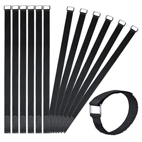 VIGAER 24 inch Hook and Loop Cable Strap - Reusable Nylon Fastening Strap, 12 Pack, Black, 24 inch (60 cm) | Durable & Adjustable — 1 x 24 in