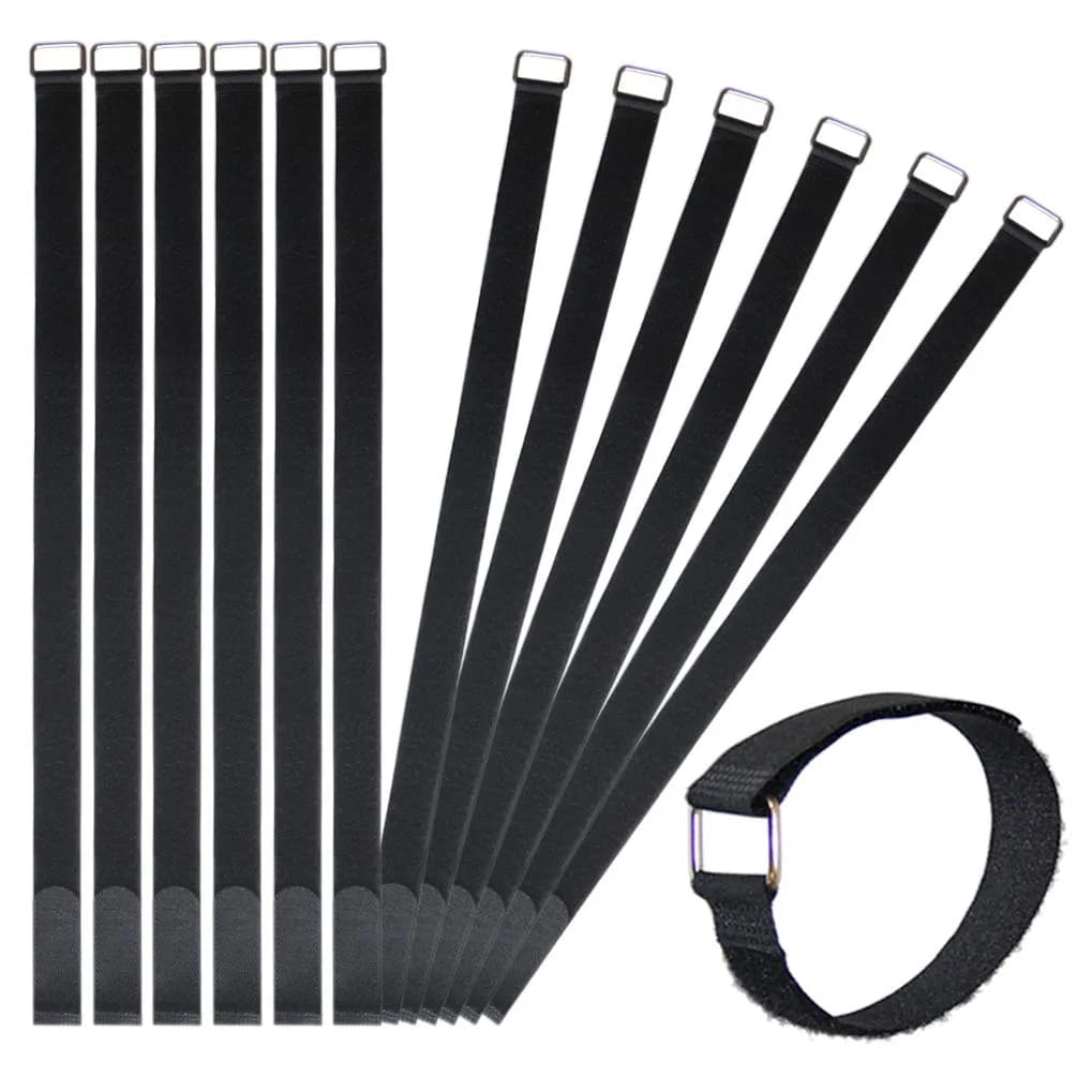 VIGAER 24 inch Hook and Loop Cable Strap - Reusable Nylon Fastening Strap, 12 Pack, Black, 24 inch (60 cm) | Durable & Adjustable