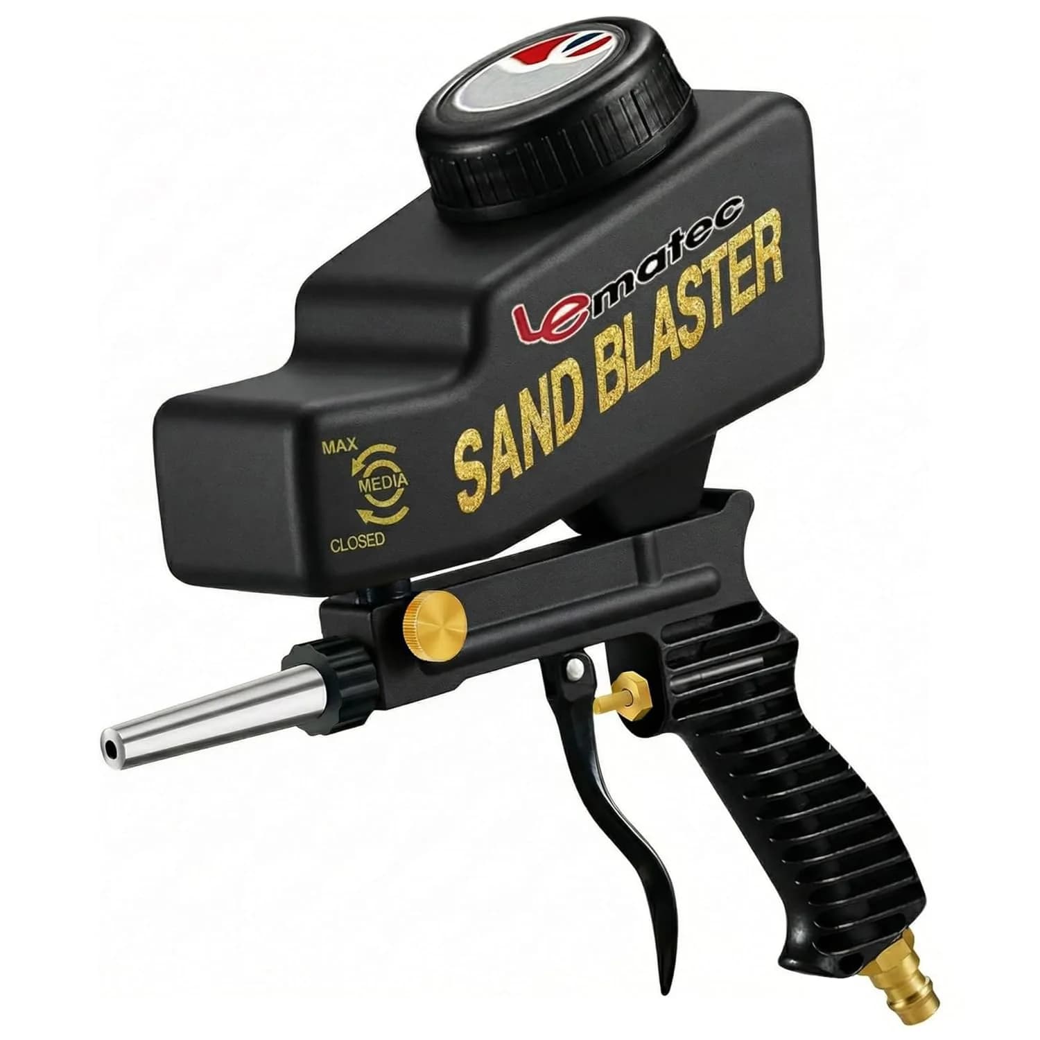 LE LEMATEC Portable Sand Blaster Gun Kit, Pneumatic Tool for Rust Removal | Precision, Dry Air Compatible (110-120 PSI, 4 CFM)