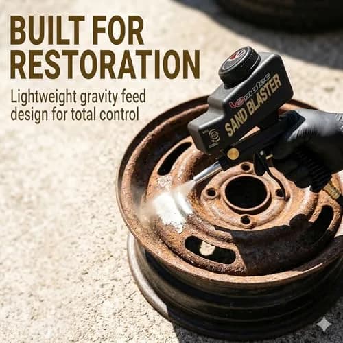 LE LEMATEC Portable Sand Blaster Gun Kit, Pneumatic Tool for Rust Removal | Precision, Dry Air Compatible (110-120 PSI, 4 CFM) thumbnail 3