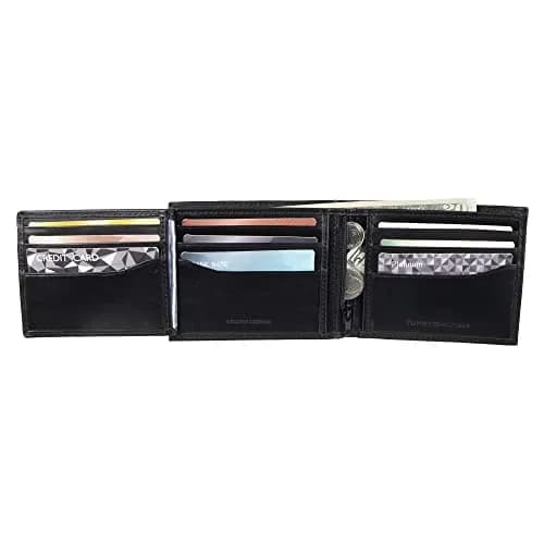 Tommy Hilfiger Men's Leather Bifold Wallet with RFID Protection, Charcoal, 10.8cm x 8.8cm x 2.7cm (4.25in x 3.5in x 1.06in) thumbnail 3