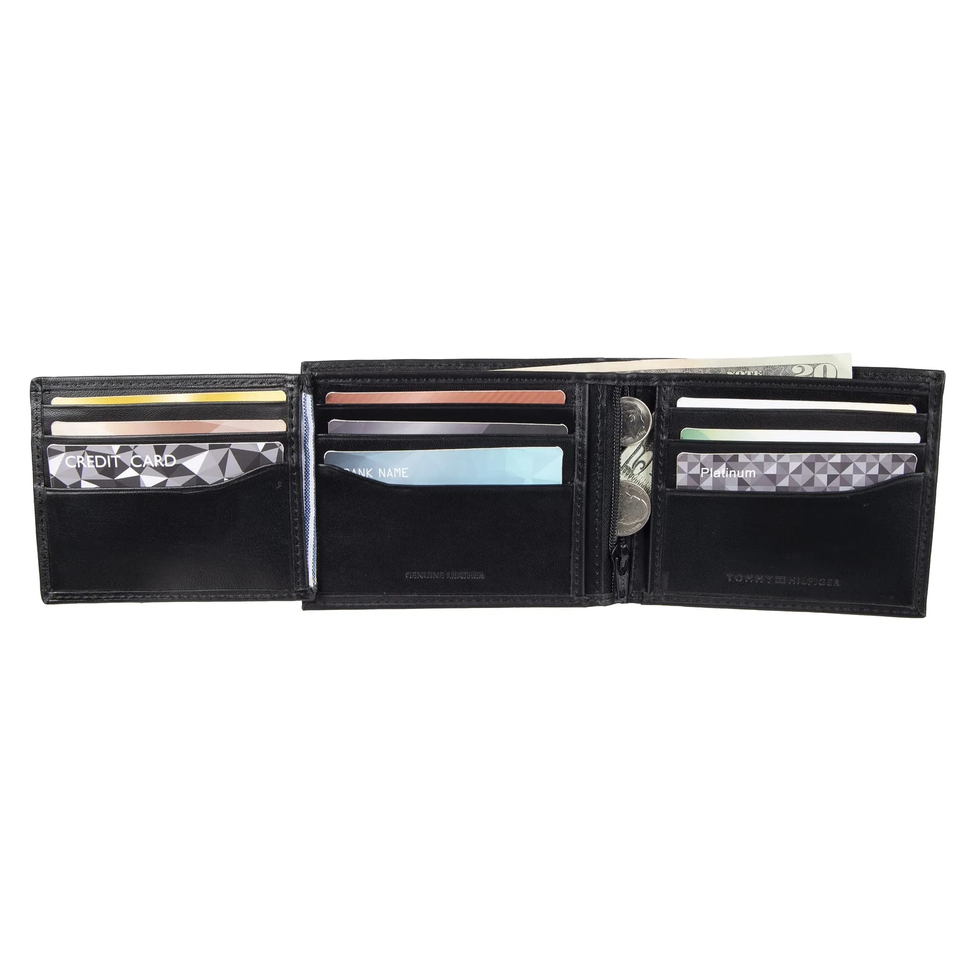 Tommy Hilfiger Men's Leather Bifold Wallet with RFID Protection, Charcoal, 10.8cm x 8.8cm x 2.7cm (4.25in x 3.5in x 1.06in) - view 3