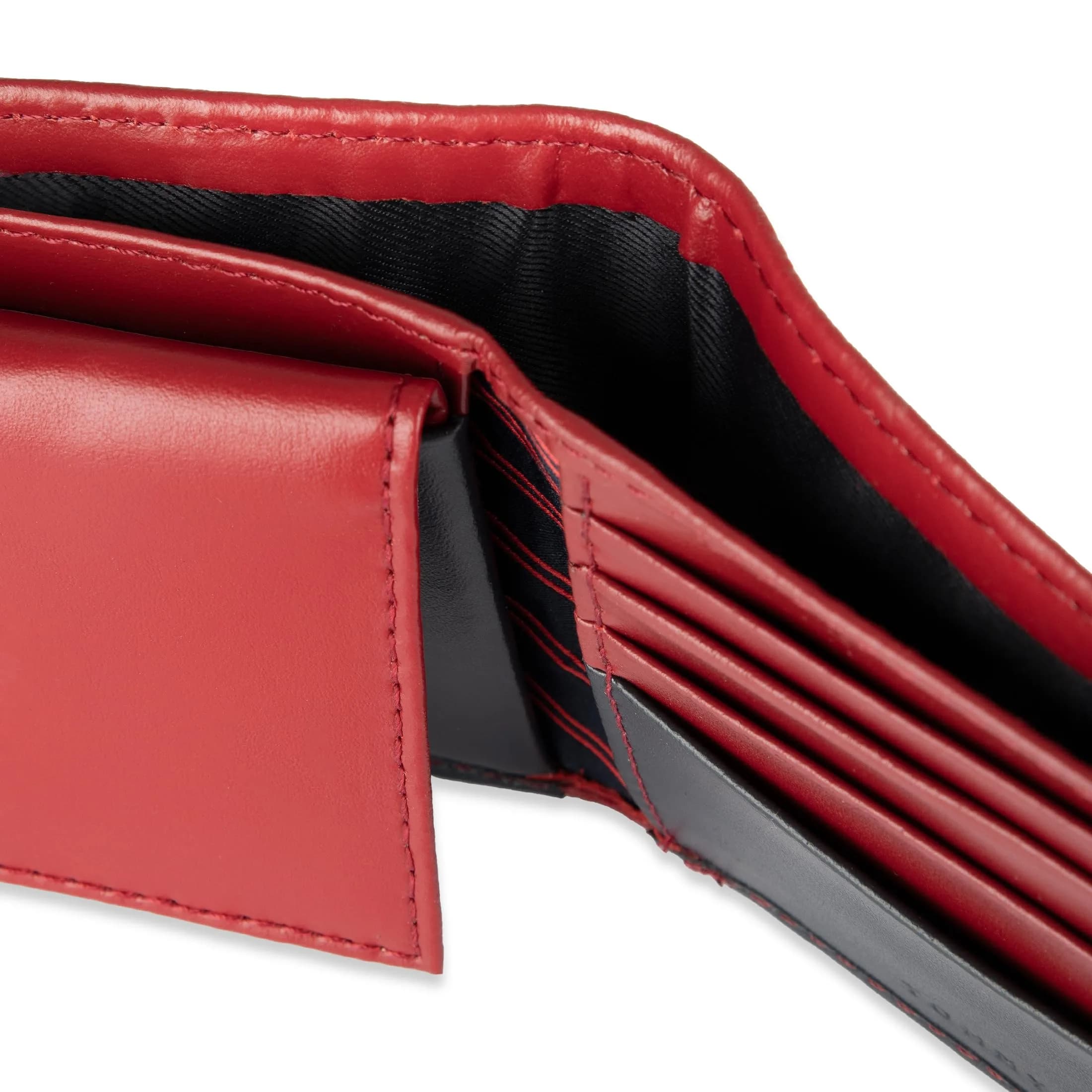 Tommy Hilfiger Men's Leather Bifold Wallet with Removable ID Window, Red/Navy (13.5 cm x 10.9 cm) | RFID Blocking Classic Passcase - view 3