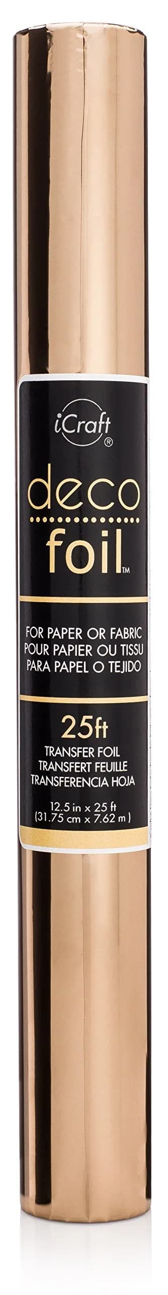 iCraft Deco Foil Value Roll Rose Gold 12.5 inches x 25 feet | Acid-Free, Washable on Fabrics - main product image