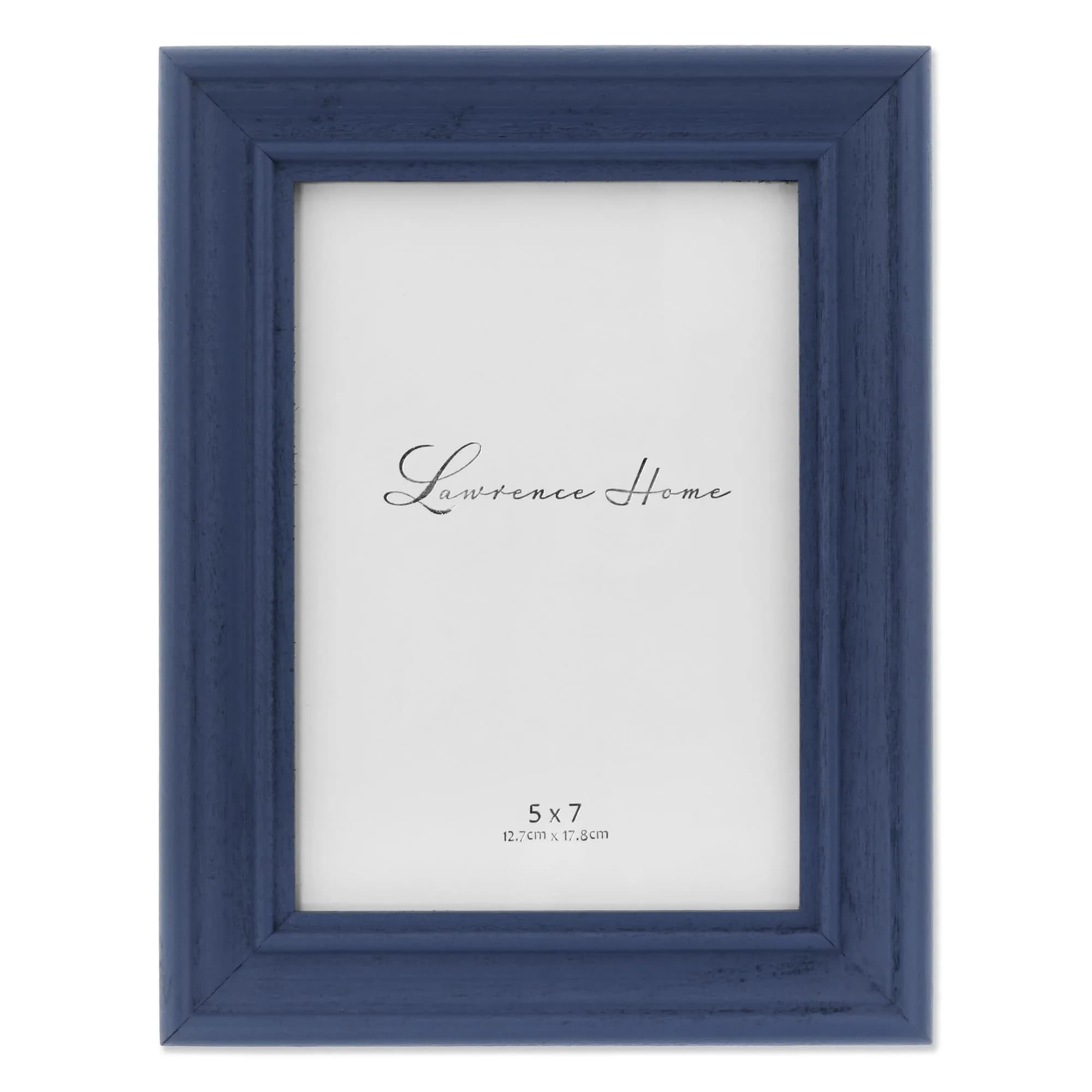 Lawrence Frames 746657 5x7 Durham Weathered Navy Blue Wood Picture Frame | Hand Weathered Casual Finish