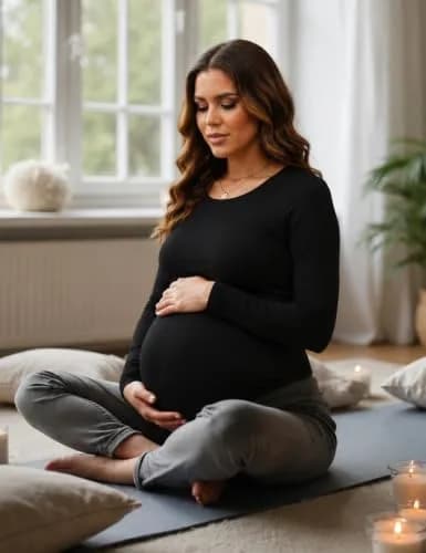 Bhome Maternity Shirt Long Sleeve Basic Top Ruch Sides Bodycon Tshirt for Pregnant Women Black S | Soft, Breathable, Flexible Fit thumbnail 2