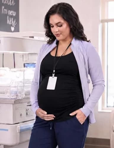 Bhome Maternity Shirt Long Sleeve Basic Top Ruch Sides Bodycon Tshirt for Pregnant Women Black S | Soft, Breathable, Flexible Fit thumbnail 3