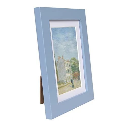 Muzilife Blue 5x7 Wood Picture Frame with Mat, Real Glass Cover, 4 Pack | Classic Rustic Wall & Tabletop Frame thumbnail 5