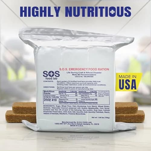 SOS Emergency Food Rations 3600 Calorie Pack | 5-Year Shelf Life, Ready to Eat, Coast Guard Approved (70-120 chars) thumbnail 3