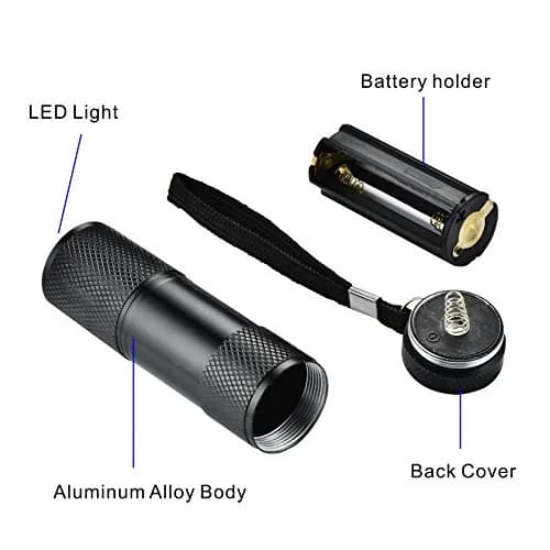 Optimal Shop UV Blacklight Flashlight 9 LED (6 Pack) | Detect Pet Stains, Counterfeit Money, & Hidden Ink thumbnail 3