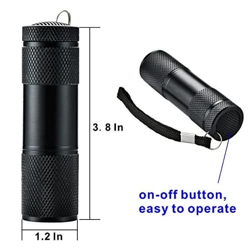Optimal Shop UV Blacklight Flashlight 9 LED (6 Pack) | Detect Pet Stains, Counterfeit Money, & Hidden Ink thumbnail 2