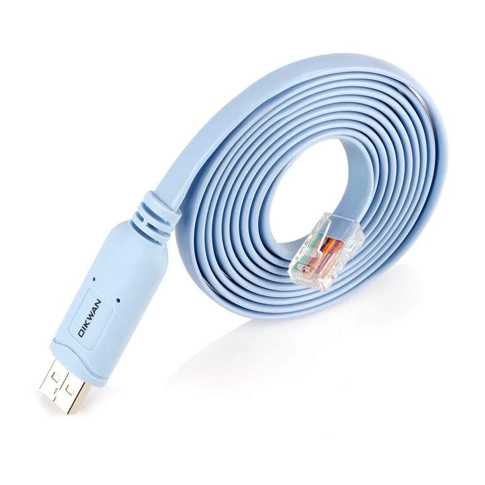OIKWAN USB to RJ45 Console Cable 1.8m (6ft) Blue | Network Device Configuration Cable — 6 ft