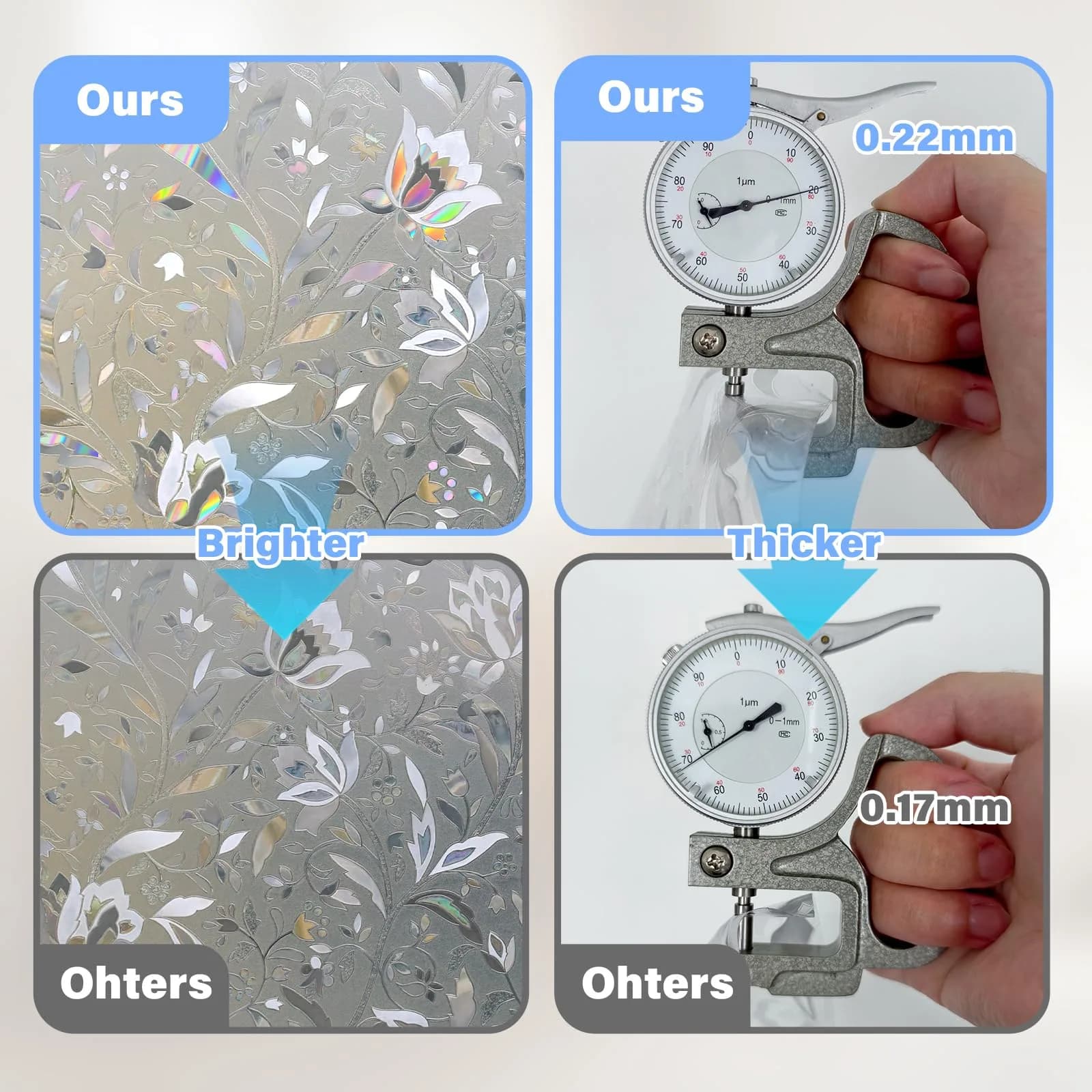 LEMON CLOUD Tulip Stained Glass Window Film 60cm x 200cm (23.6" x 78.7") | Static Cling Privacy & Rainbow Effect - view 7