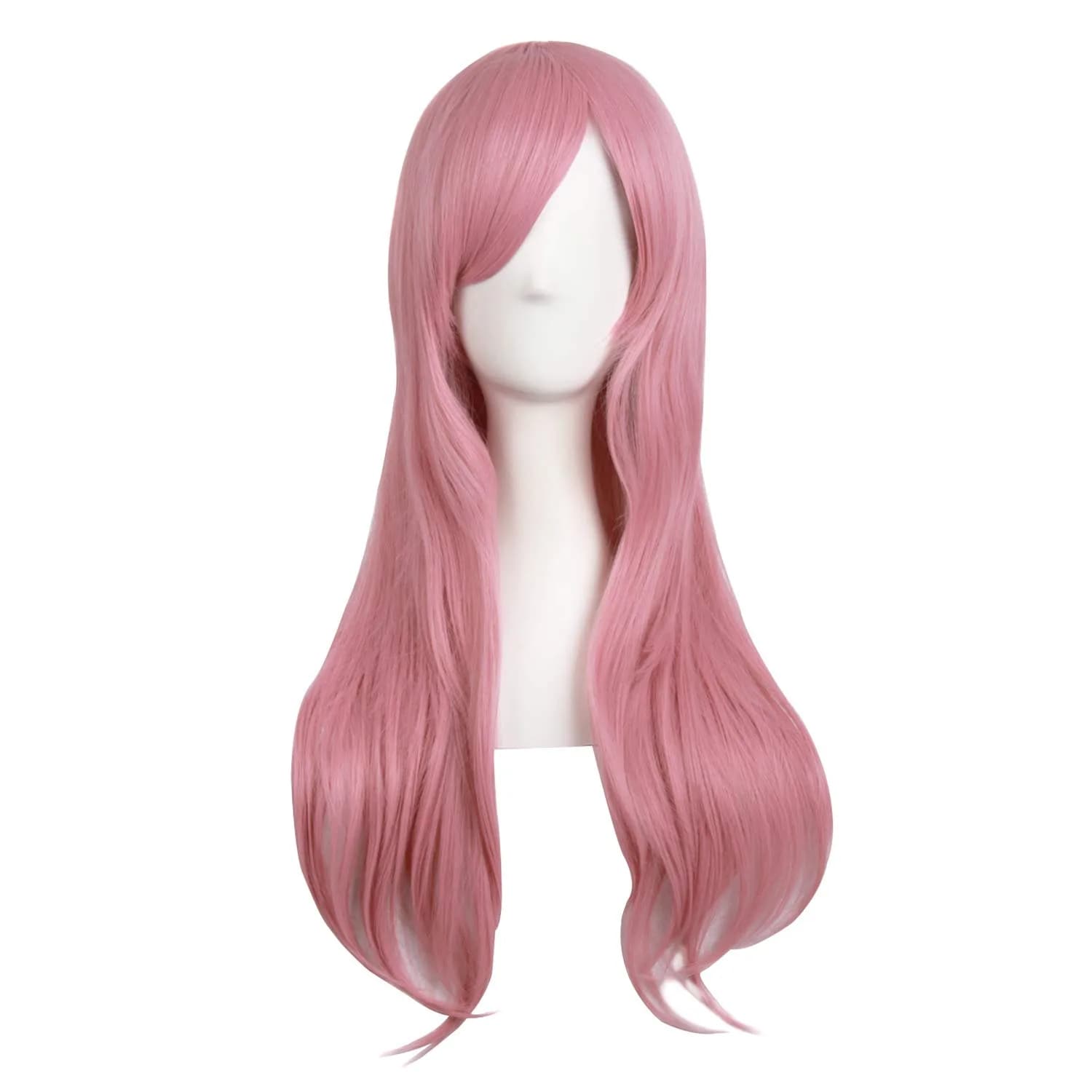 MapofBeauty 28 Inch Long Curly Hair Costume Cosplay Wig, Rouge Pink | Heat-Resistant Synthetic Fiber (70-120 chars)