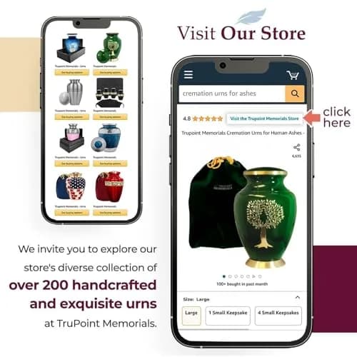 Trupoint Memorials Cremation Urns Tree of Life Large Green | Handcrafted Brass Adult & Pet Urn thumbnail 7